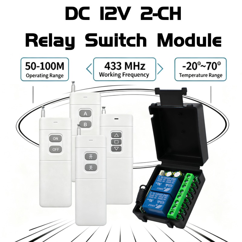 433Mhz Receiver Module - 2-Channel 433MHz RF Wireless Remote Control